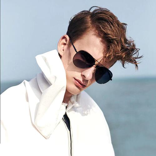 Men's polarized spring leg photochromic sunglasses, retro frog-eye driving sunglasses, factory wholesale black sunglasses