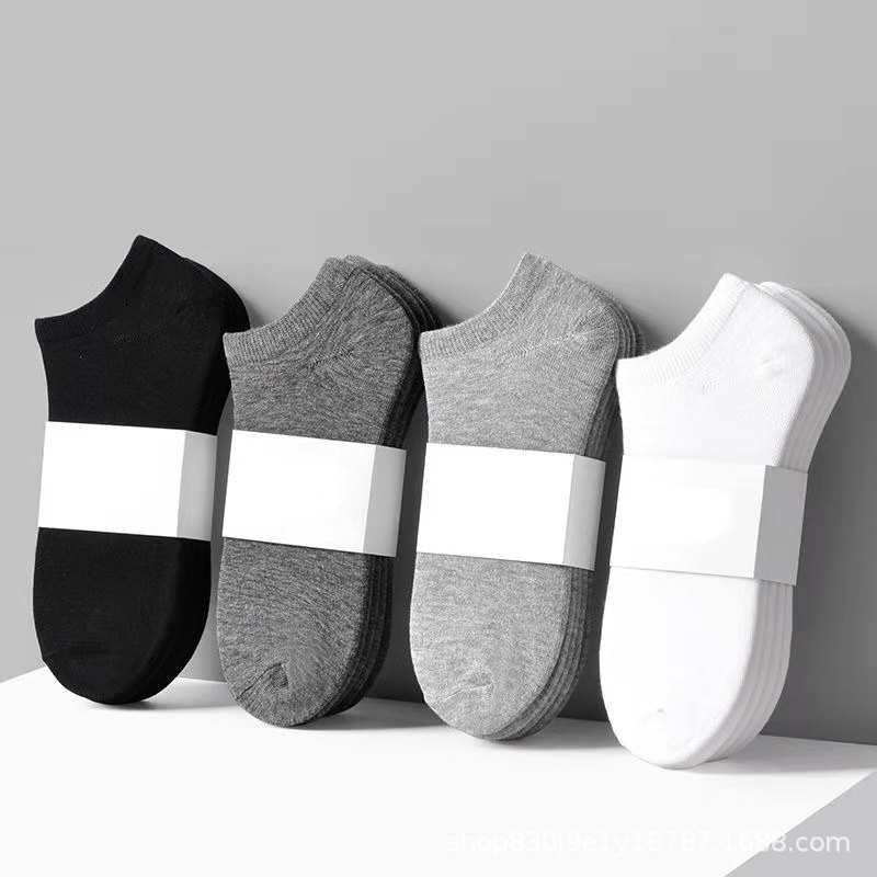 Strict selection of Zhuji socks men's boat socks invisible cotton socks children solid color men's socks sweat-absorbent short tube socks stall wholesale