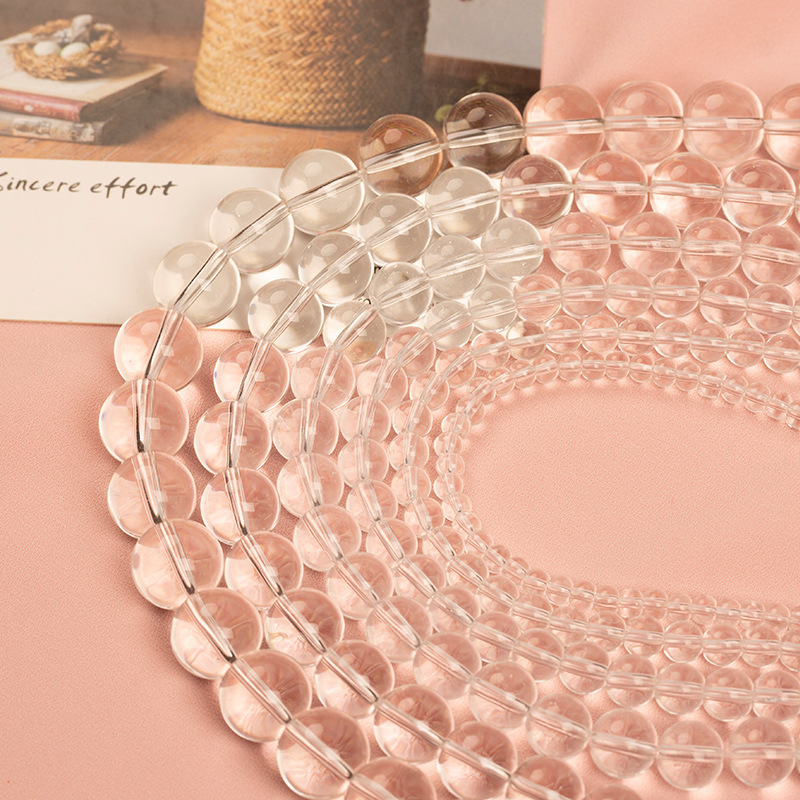 Imitation Crystal Glass Beads Loose Batch Wholesale Bracelet DIY Accessories Beaded Jewelry Accessories Transparent Glass Beads Loose Beads