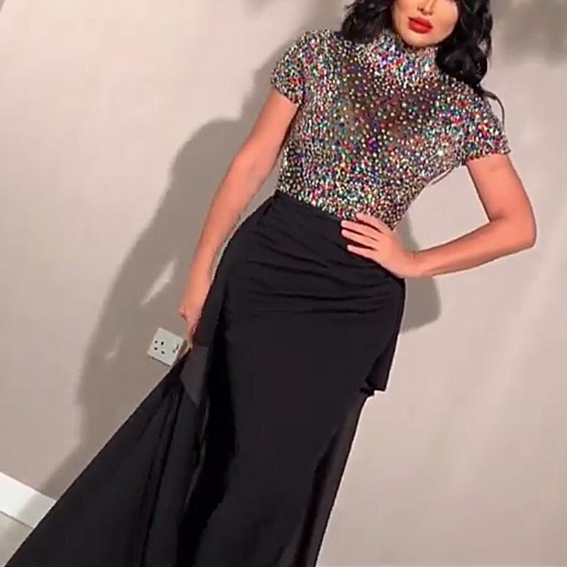 2022 Nueva estación independiente de ropa de mujer de comercio exterior transfronterizo eBay sexy rhinestone vestido de banquete envuelto en la cadera Nuevo