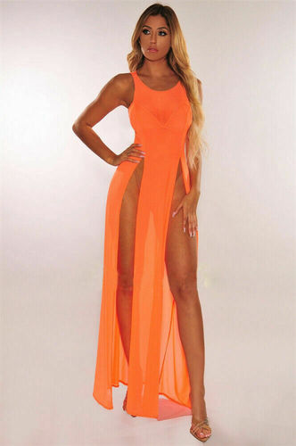 Foreign trade supply source: New European and American sexy lingerie, mesh, sheer, slit long dress, factory direct sales