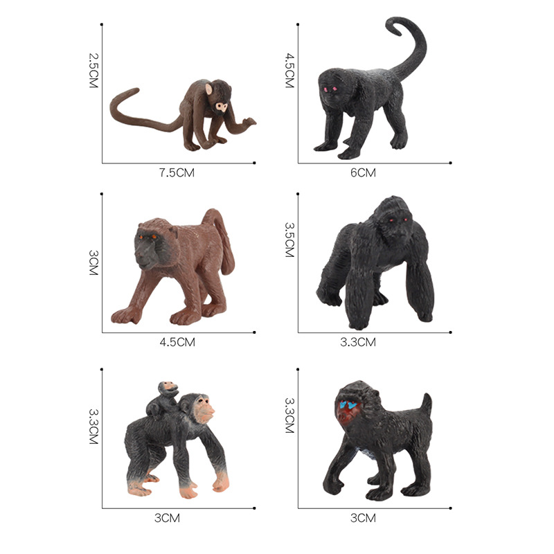 Comercio exterior Venta caliente simulación zoológico mini mono traje modelo oro mono orangután diversión animal decoración modelo