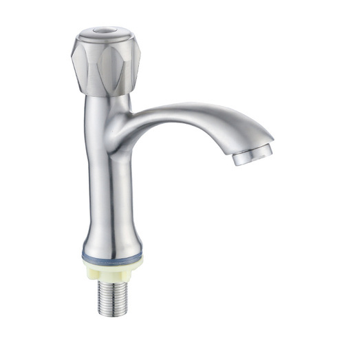 304 stainless steel single cold basin faucet 4 minutes quick opening single water public bathroom basin wash basin faucet