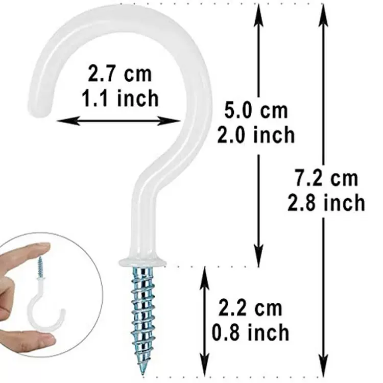 厂家现货多规格浸塑杯钩美式9字钩羊眼挂钩掉花篮挂钩问号钩批发