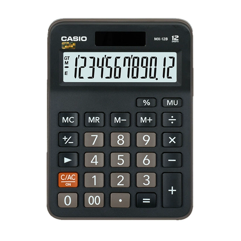 Калькулятор CASIO MX-12B на солнечных батареях, 12-разрядный настольный бизнес-офисный компьютер-труба