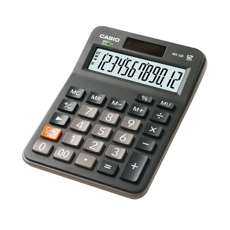 Калькулятор CASIO MX-12B на солнечных батареях, 12-разрядный настольный бизнес-офисный компьютер-труба
