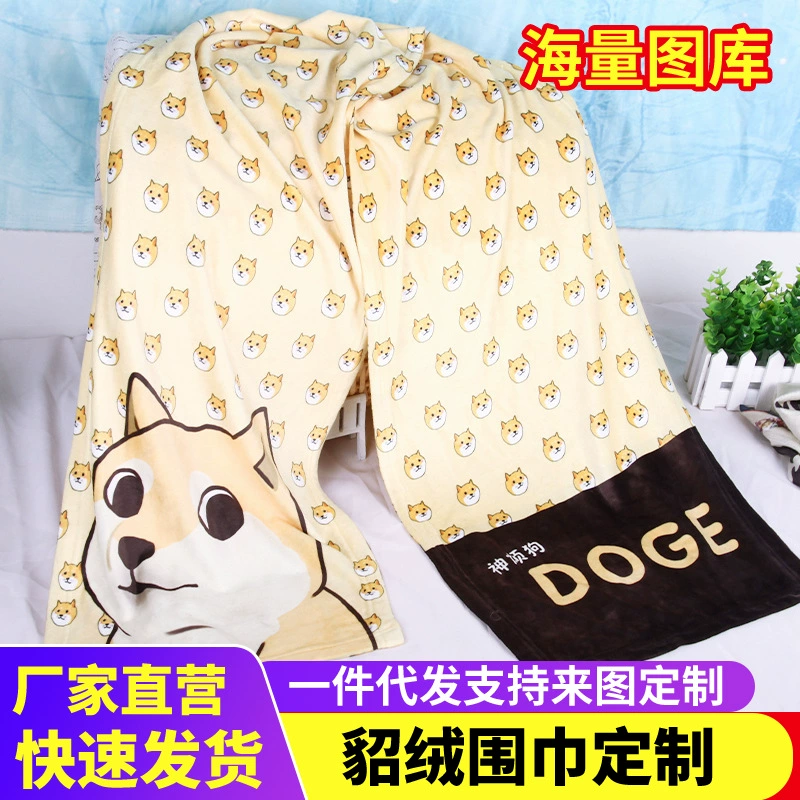 Мультфильм осень и зима плюшевый теплый шарф Анимация Creative Printing шаблон декоративный шарф для печати от имени волос