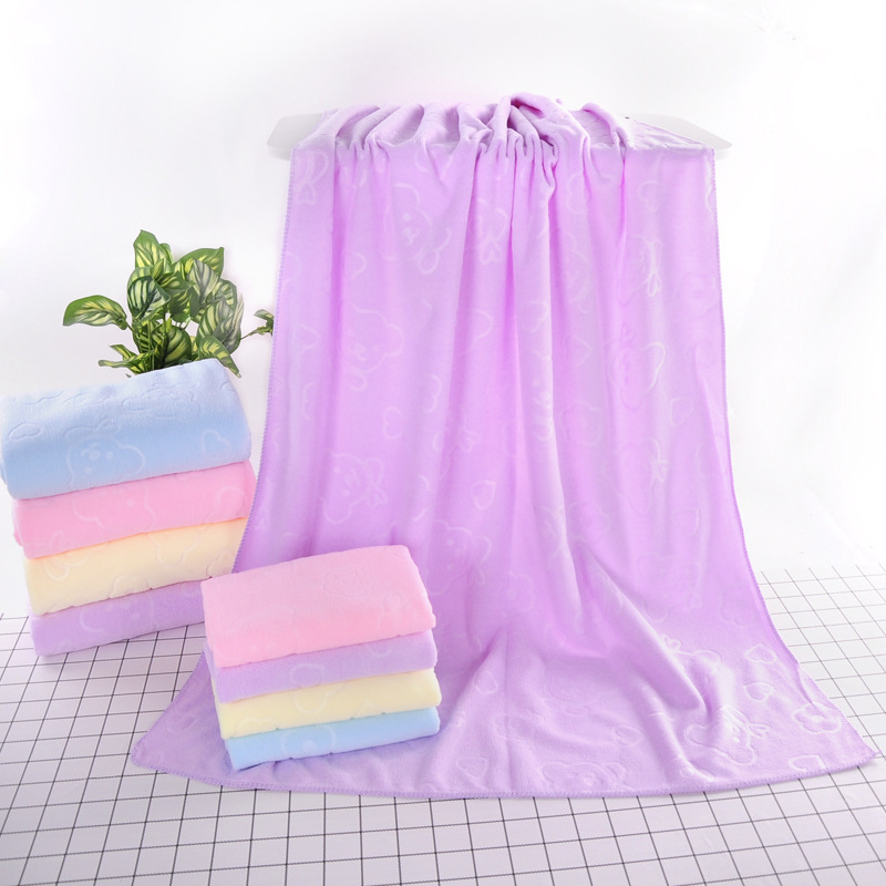 Manufacturer Wholesale 70*140 Embossed Bath Towel Fine Fiber Thickeneded Beach Towel Soft Absorbent Large Towel Skin-Friendly