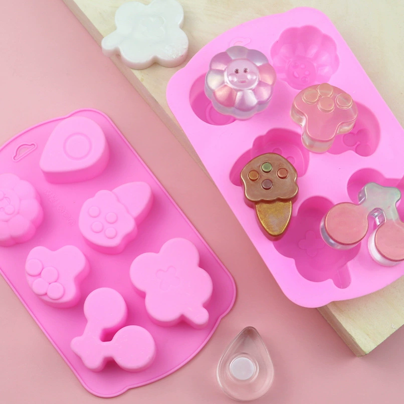 Search 6 Cherry Mushroom Rain Drops Silicon Plague Cake Model Kitchen Baking Silicon Plane DIY Handmade Squiries