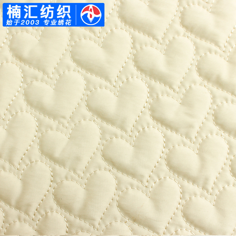 Embroidered Fabric Quilting Chunya Textile Fabric Embroidered Cotton Clothes Pleated Cotton Love Quilting Home Textile Computer Quilting Embroidery Factory