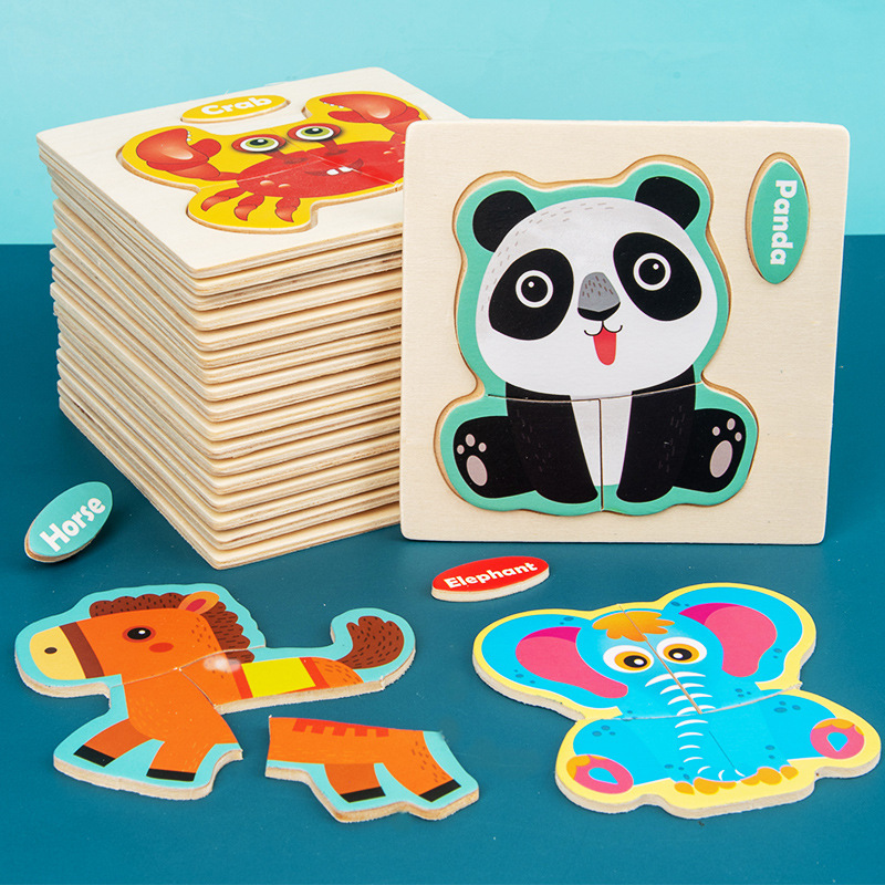 Wooden cognitive three dimensional toy