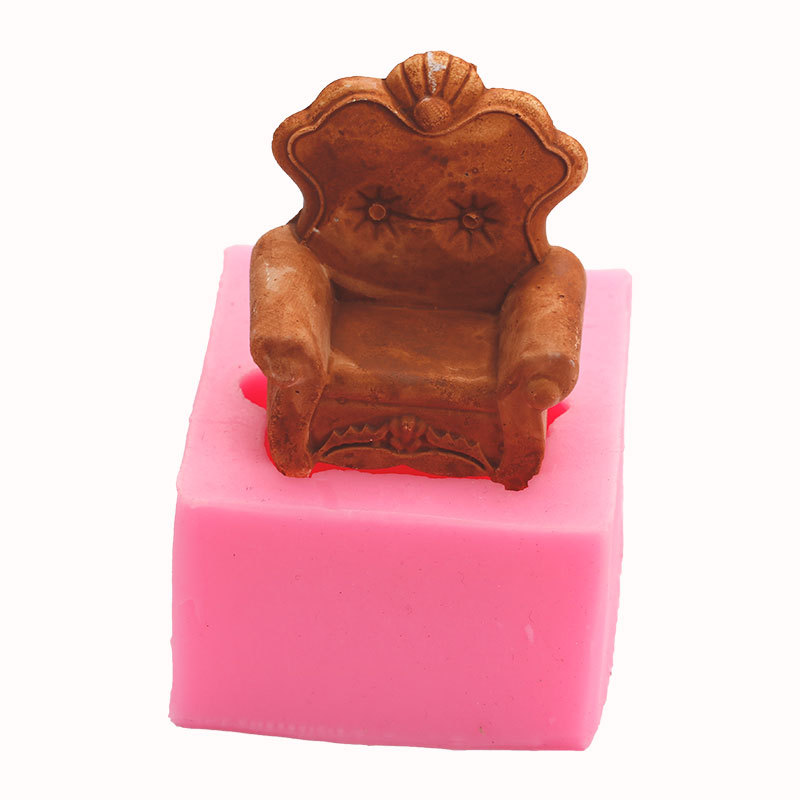 Estilo Europeo sofá silla piano forma fondant silicona molde coche aromaterapia yeso DIY arcilla chocolate epoxi