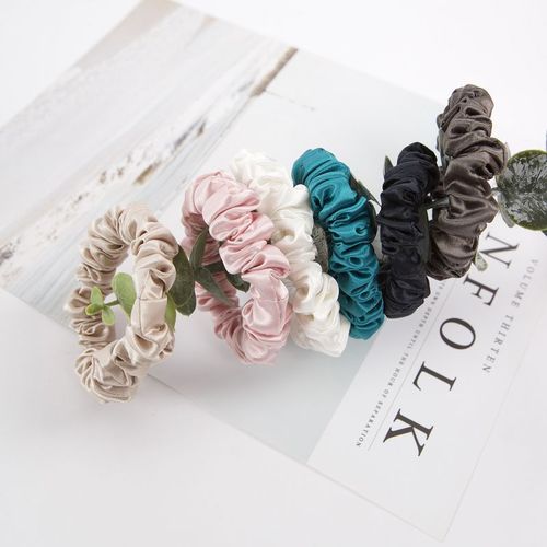 Embroidered Butterfly 22mm satin silk hair band 2cm small size 100% mulberry silk hair care rope tie headband hair accessories