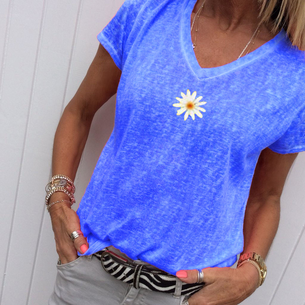 Summer knitted short sleeve T-shirt