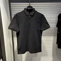 Поло с вышивкой, короткий рукав polo летний, модный тренд, черный
