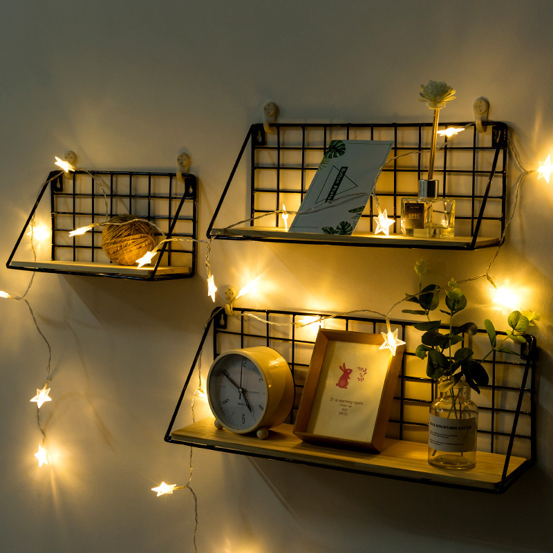Directo de fábrica de almacenamiento de hierro rack de almacenamiento de archivos de cosméticos dormitorio cocina de noche ponche libre cesta colgante de pared