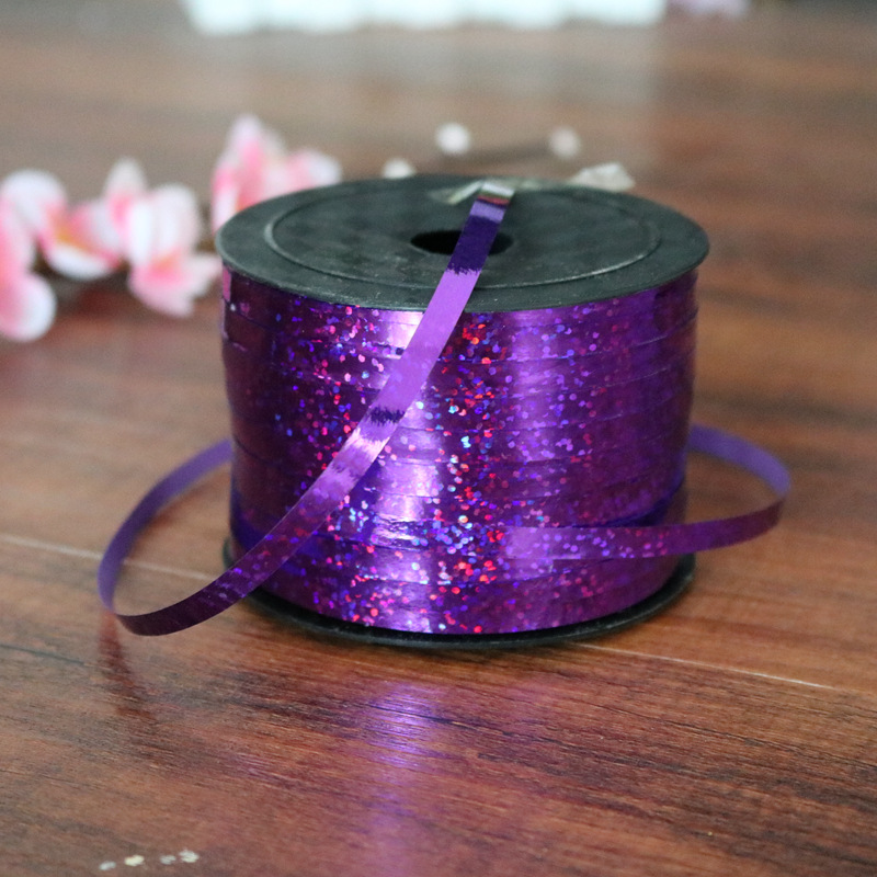 Boda boda decoración colorida cinta atado globo cuerda 100 yardas * 0,5 cm láser cinta