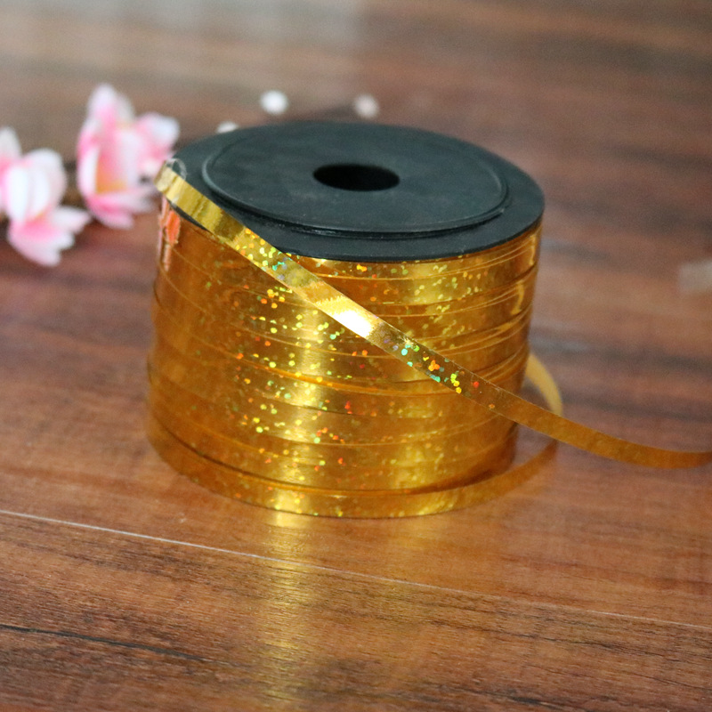 Boda boda decoración colorida cinta atado globo cuerda 100 yardas * 0,5 cm láser cinta
