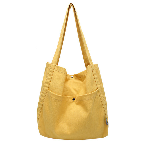 Factory direct sales casual large-capacity canvas bag bucket bag female ins Japanese versatile shoulder bag Korean canvas bag