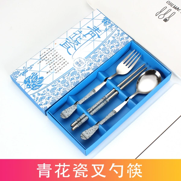 Blue and white porcelain fork chopstick