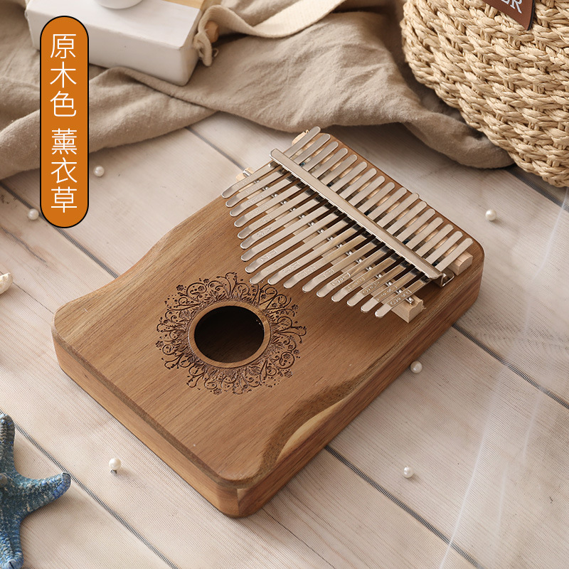 Pulgar de Amazon Kalinba Piano de 17 tonos Instrumentos musicales para niños Estudiantes Pulgar de madera maciza Piano de dedo para principiantes