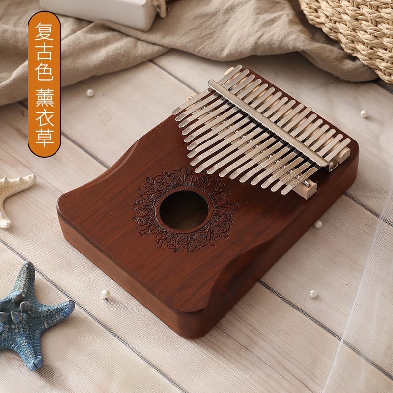 Pulgar de Amazon Kalinba Piano de 17 tonos Instrumentos musicales para niños Estudiantes Pulgar de madera maciza Piano de dedo para principiantes