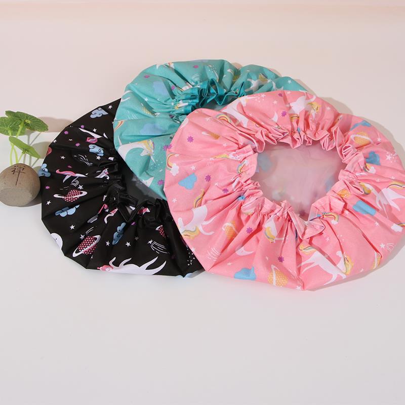 Waterproof cartoon shower cap for adults