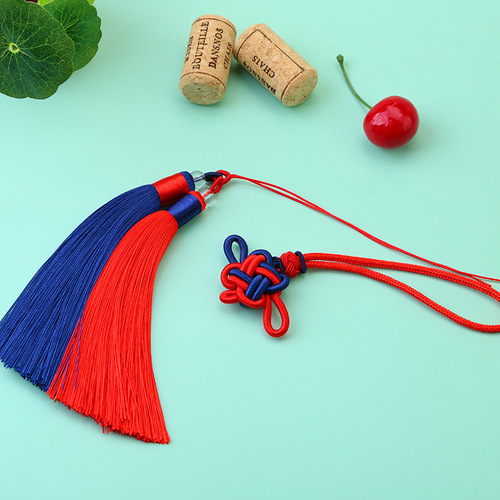 Chinese knot tassel double color matching double tassel tassel vertical smooth hanging DIY car pendant accessories manufacturer