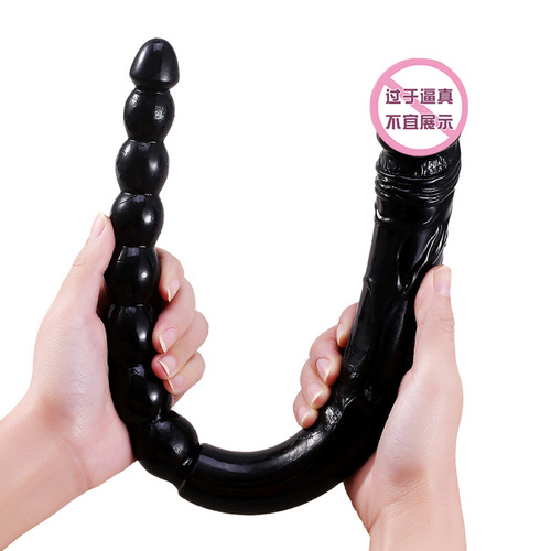 Transparent double-headed dragon gun machine for female masturbation, soft dildo, sexy back yard beads, anal plug, adult products