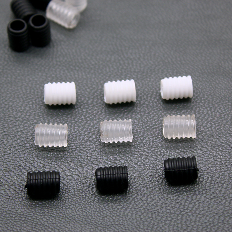 厂家现货硅胶螺纹可调节塞松紧绳卡扣软胶防滑口罩配件松紧调节扣