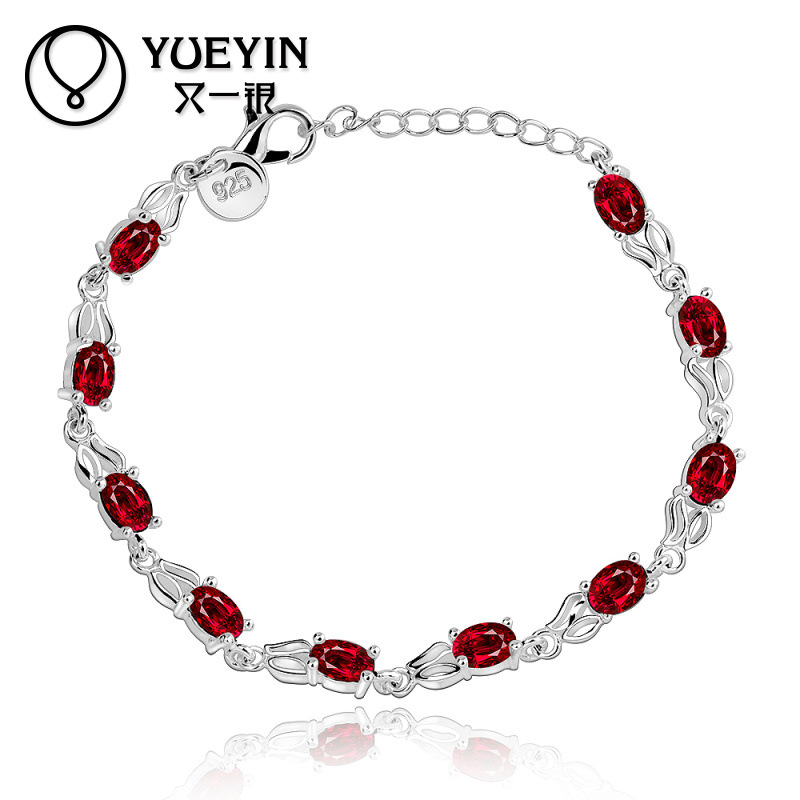 Factory Direct Ruby Ladies Bracelet Female Fashion Zircon Bracelet Hot Cross-border Accessories LKNSPCH350
