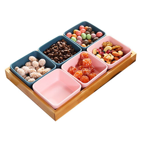 Japanese-style living room snack nut storage divided with lid dry fruit box pastry fruit snack plate seasoning plate candy plate
