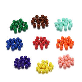 亚克力圆珠DIY手工制作串珠散珠 手链包包服饰塑料配件穿孔糖果珠