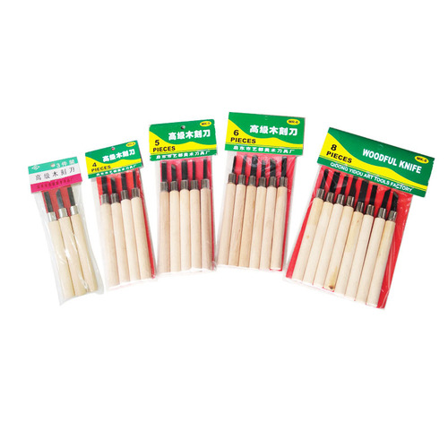 Wholesale Hailian Wood Carving Knife Handmade Woodworking Rubber Stamp Engraving 3/4/6 Piece Set Wooden Carving Tools Wood Carving Knife