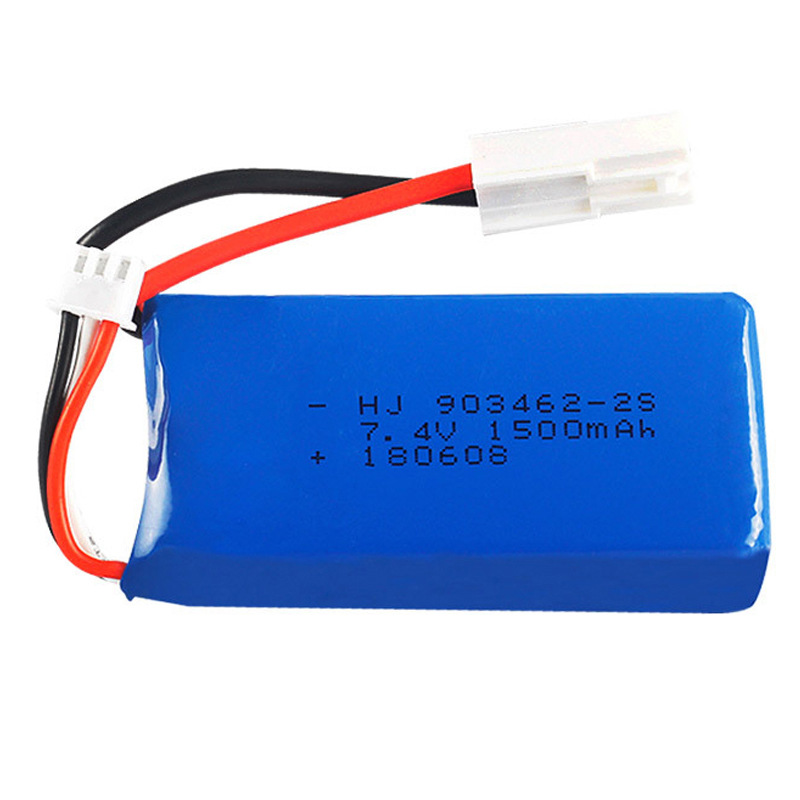 7.4V 1500mAh 903462锂电池飞轮FT009遥控船快艇FX067C电池