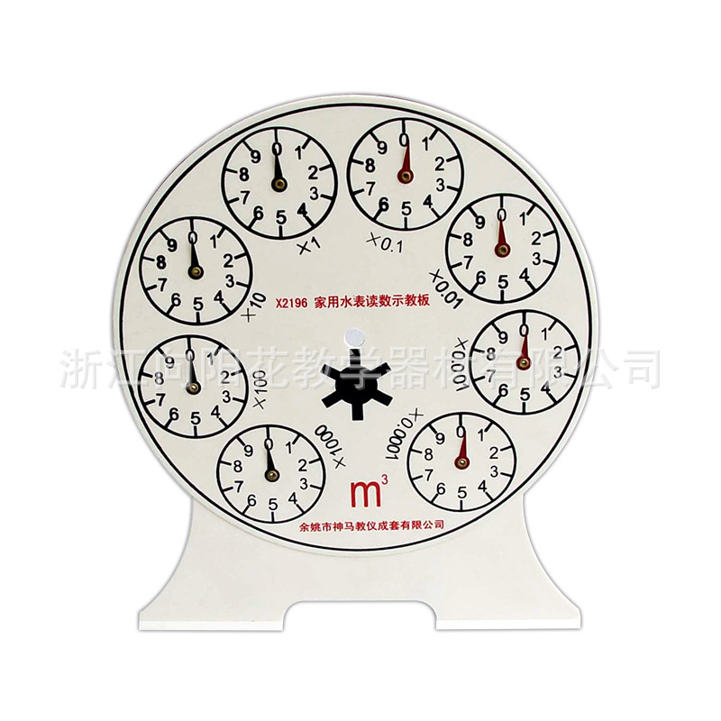 厂家直销X2196 家用水表读数示教板 教学仪器 小学科学仪器