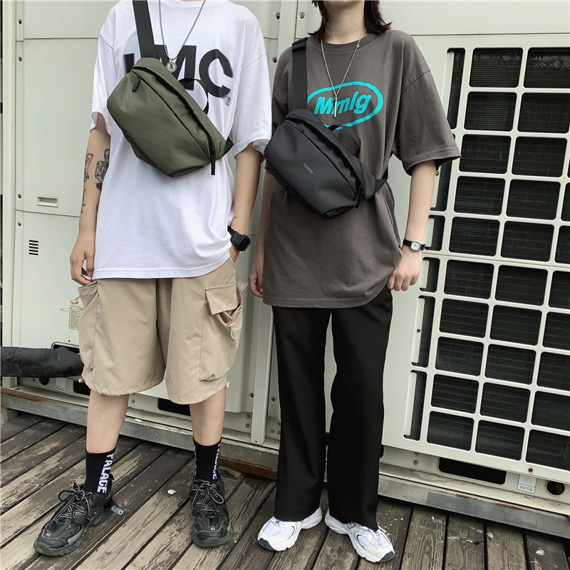 Bolsa de mensajero marca de moda para hombres ins bolsa de pecho de celebridades de Internet moda de la calle de las mujeres bolsa de hombro del todo fósforo bolsa pequeña casual japonesa