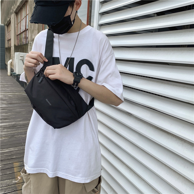 Bolsa de mensajero marca de moda para hombres ins bolsa de pecho de celebridades de Internet moda de la calle de las mujeres bolsa de hombro del todo fósforo bolsa pequeña casual japonesa