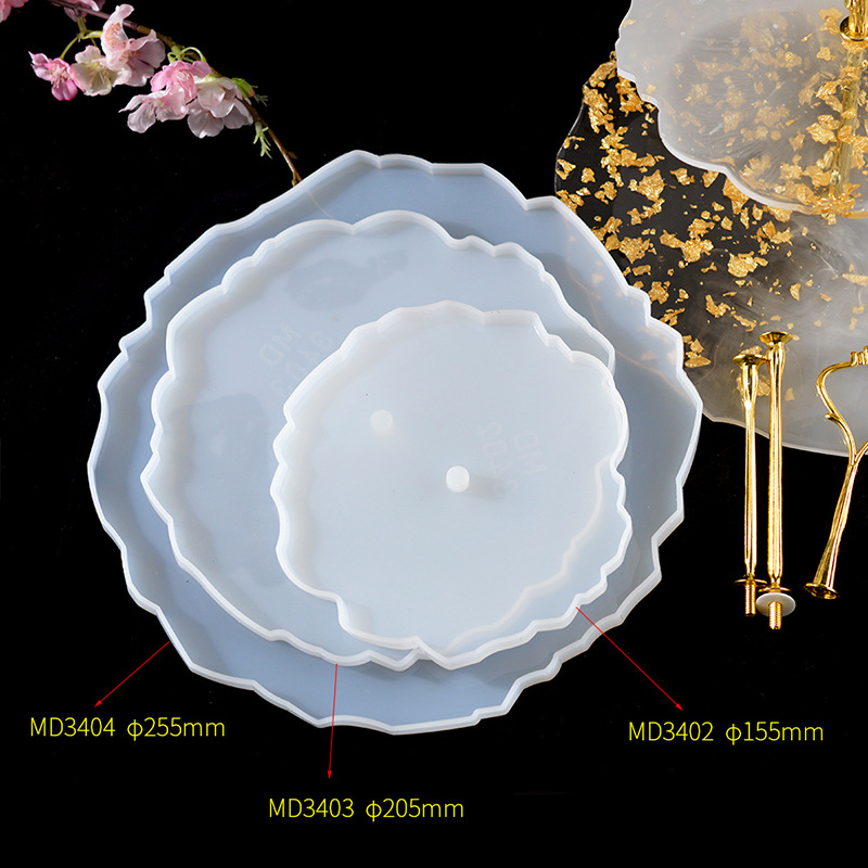 Glue mold three-layer fruit plate mold round diy fruit plate stand snack rack tray table silicone mold