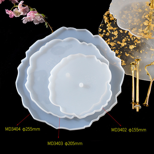 Glue mold three-layer fruit plate mold round diy fruit plate stand snack rack tray table silicone mold