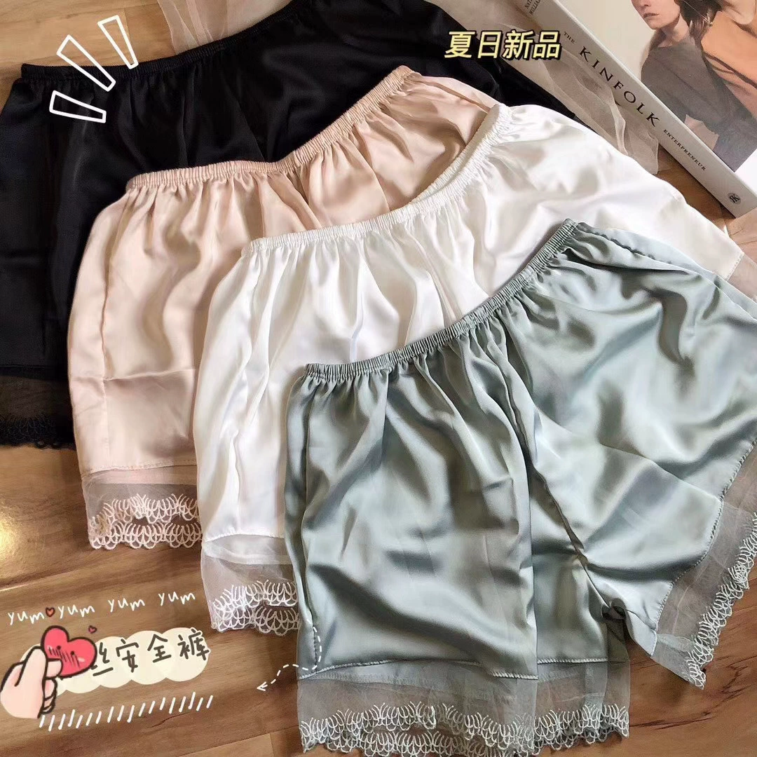 Silk lace safe trousers, protective underware, thin shorts, cute leggings, oversize
