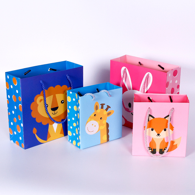 Bolsa de regalo de dibujos animados, ceremonia de apertura para niños, bolsa de papel portátil, bolsa de azúcar de cumpleaños, regalo de devolución, embalaje de regalo a mano