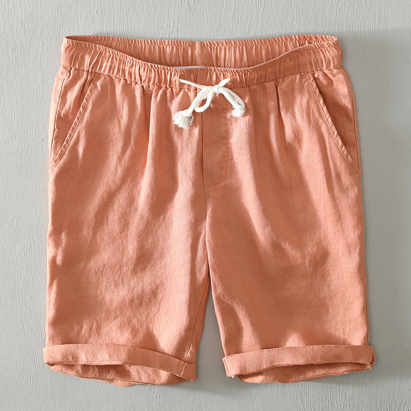 Factory Direct Supply of Quality Summer New Products, Fashionable and Simple Men's Casual Linen Shorts, Youth Loose and Trendy Men's Linen Pants