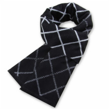 2024新款格纹围巾男 秋冬季保暖拉绒男士围巾 仿羊绒围脖一件代发