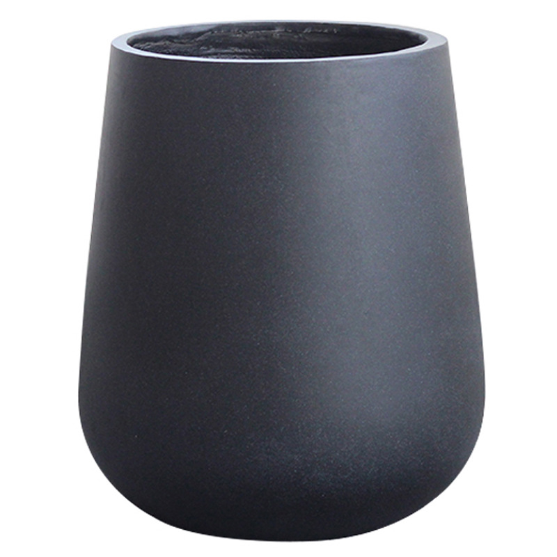 Macetas de pie para sala de estar, macetas grandes para patio, macetas para árboles, bandejas de cemento de estilo nórdico negro para flores