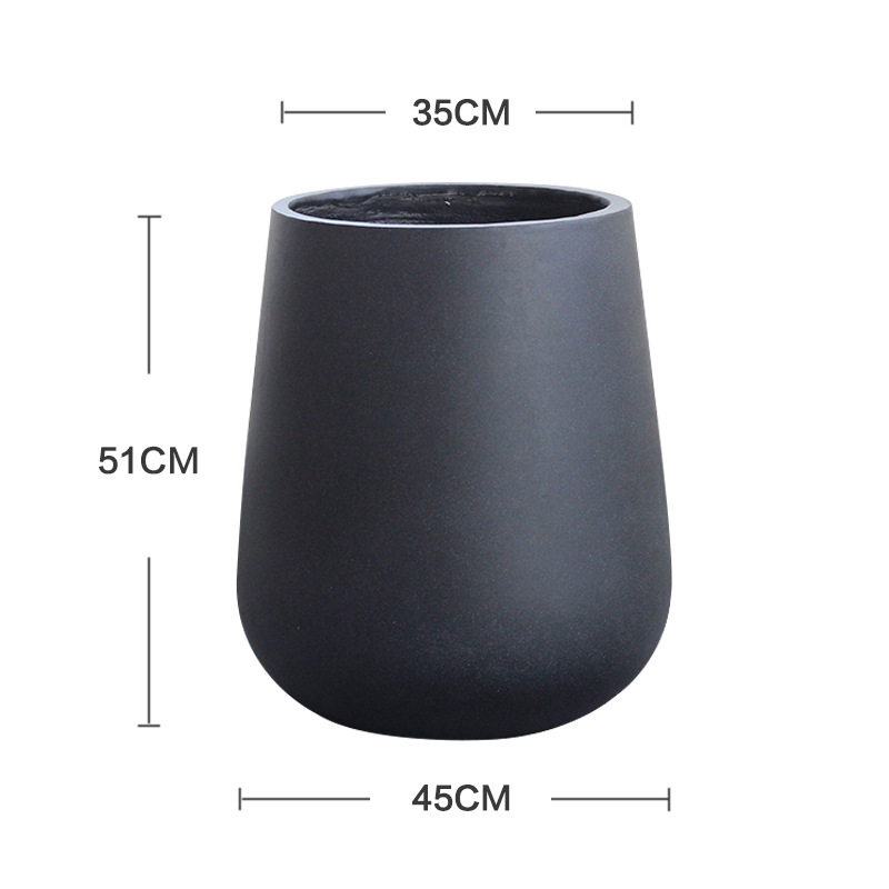 Macetas de pie para sala de estar, macetas grandes para patio, macetas para árboles, bandejas de cemento de estilo nórdico negro para flores