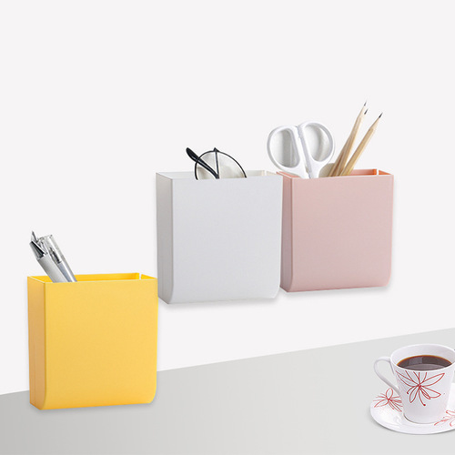 Wall-mounted pen holder stationery storage box, wall-mounted office desk storage box, mobile phone charging accessory box, street stall