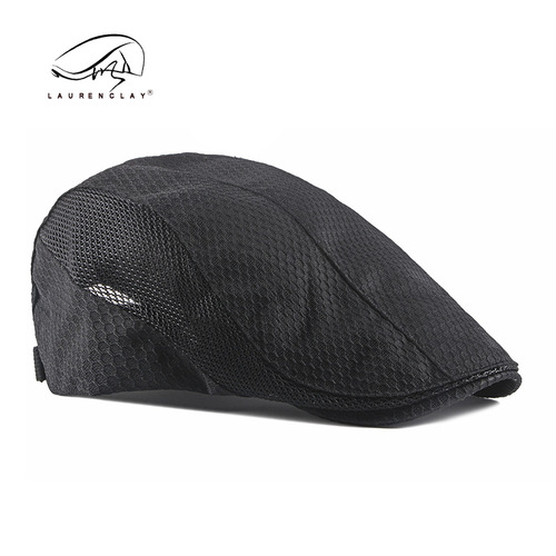Men's Spring and Summer Sun Protection Hat, Duckbill Cap, British Style, Mesh Eyelet, Breathable, Women's Forward Cap