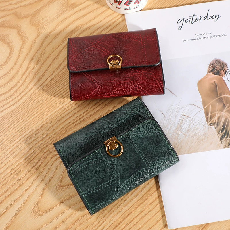 Кошелек, короткая сумка через плечо, ретро держатель карт, 2020 год, корейский стиль, натуральная кожа