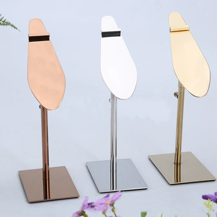 Из Нержавеющей Стали Обуви Стойки Торговый Центр Обуви Кронштейн Розовое Золото Стеллаж Магазин Обуви Дисплей Коммерческая Вертикальная Стеллаж